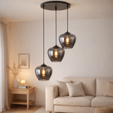 Lampe suspendue Olivia ronde à 3 lumières en situation