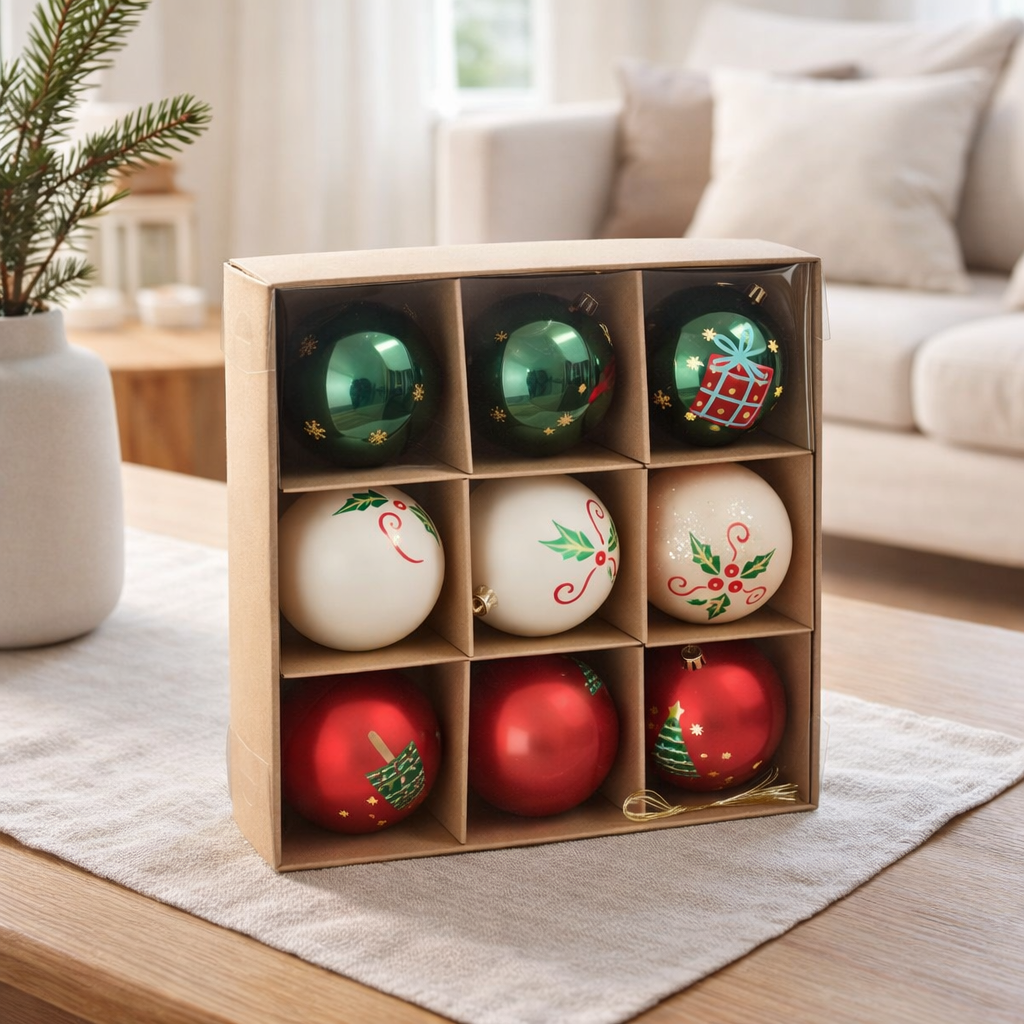 Set boules de Noël Multicolore en situation