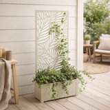Support pour plantes extérieur Sapri Blanc cassé en situation