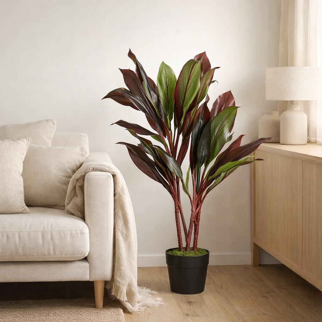 Plante artificielle Cordyline Rouge en situation