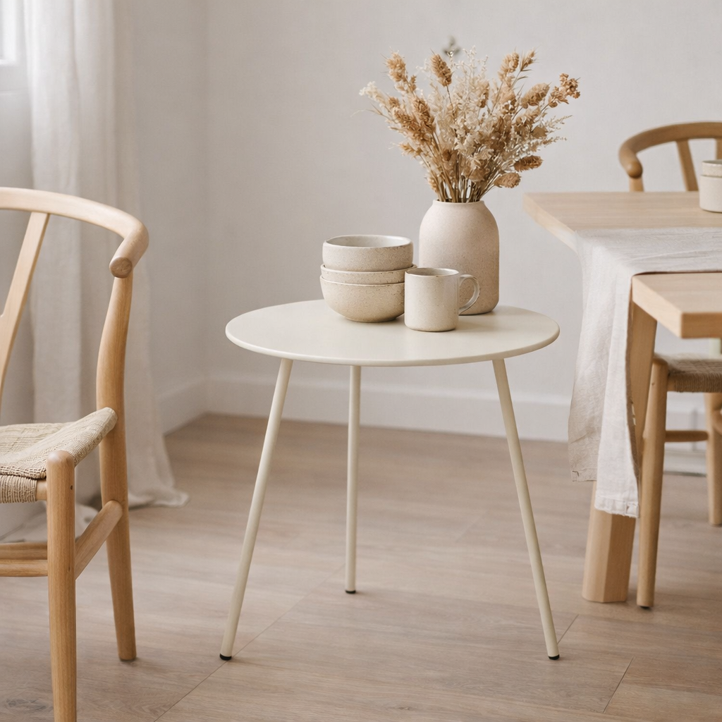 Table d'appoint d'extérieur Seattle Crème en situation