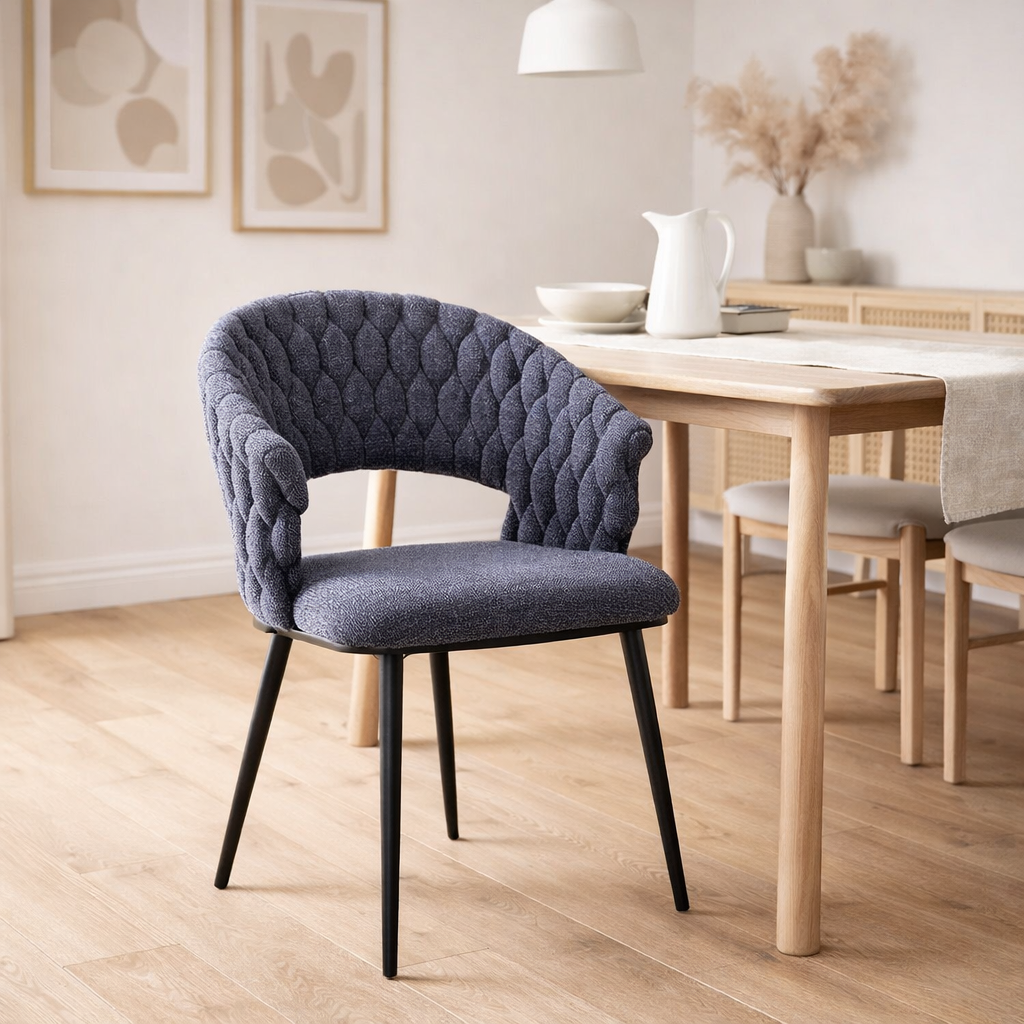 Chaise de salle à manger Wave Tressée | Anthracite en situation