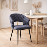 Chaise de salle à manger Wave Tressée | Anthracite en situation
