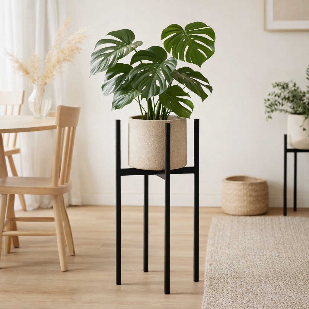Support pour plantes Ascot Noir en situation