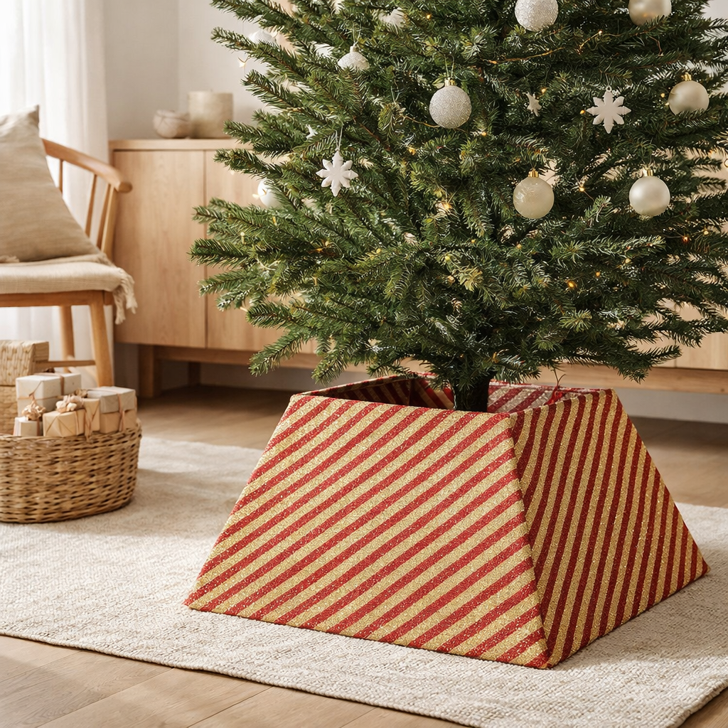Jupe de sapin de Noël Doré en situation