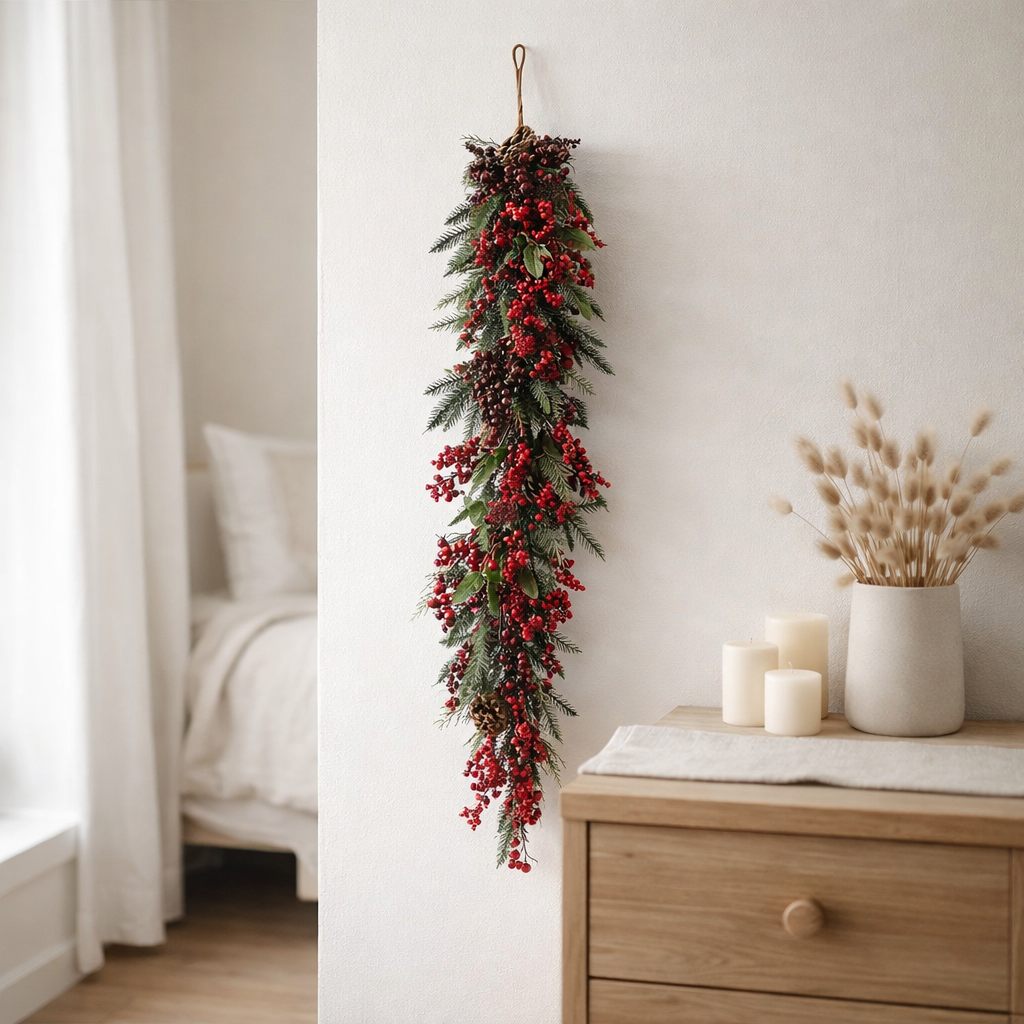 Guirlande de Noël Randell Rouge en situation