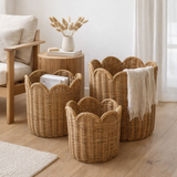 Set de paniers de rangement Eleta Marron clair en situation