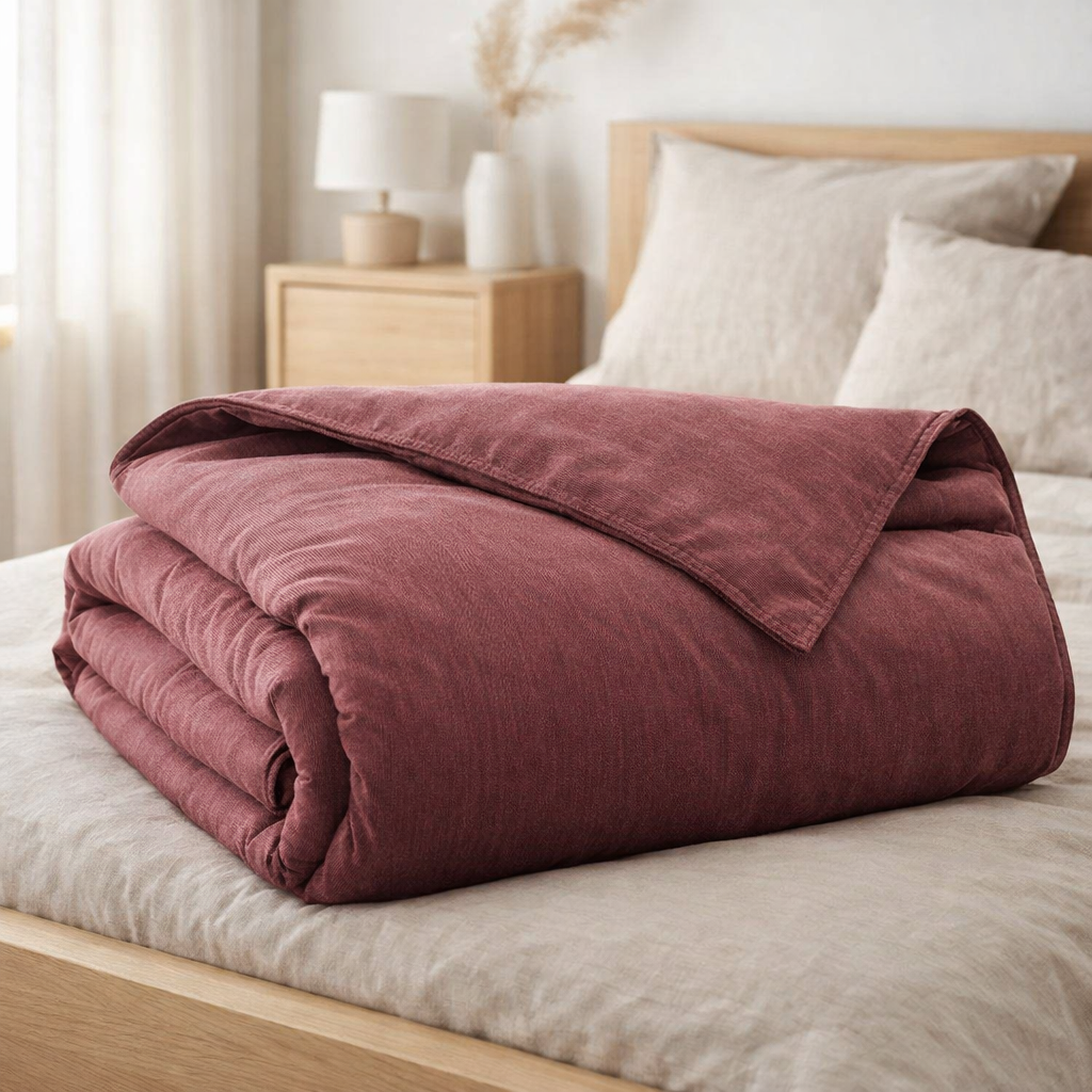 Housse de couette Louna Lie De Vin 260 X 240 en situation