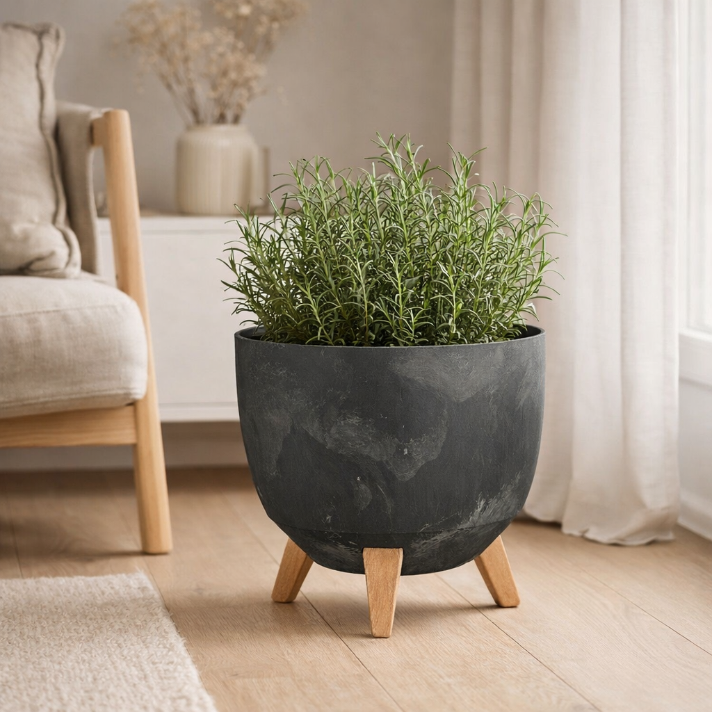 Jardinière d'extérieur Doppio Noir en situation