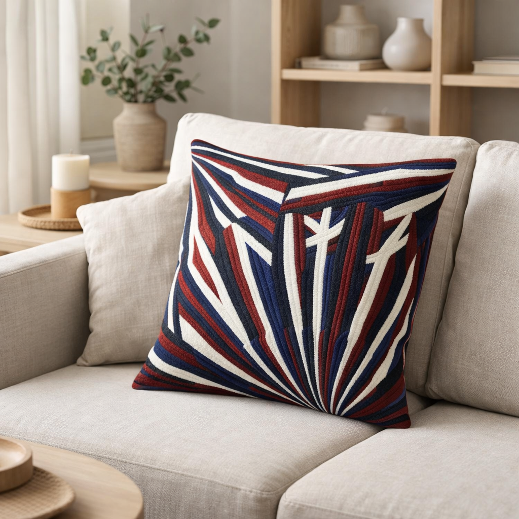 Coussin brodé Sasha Rubis 45 x 45 en situation