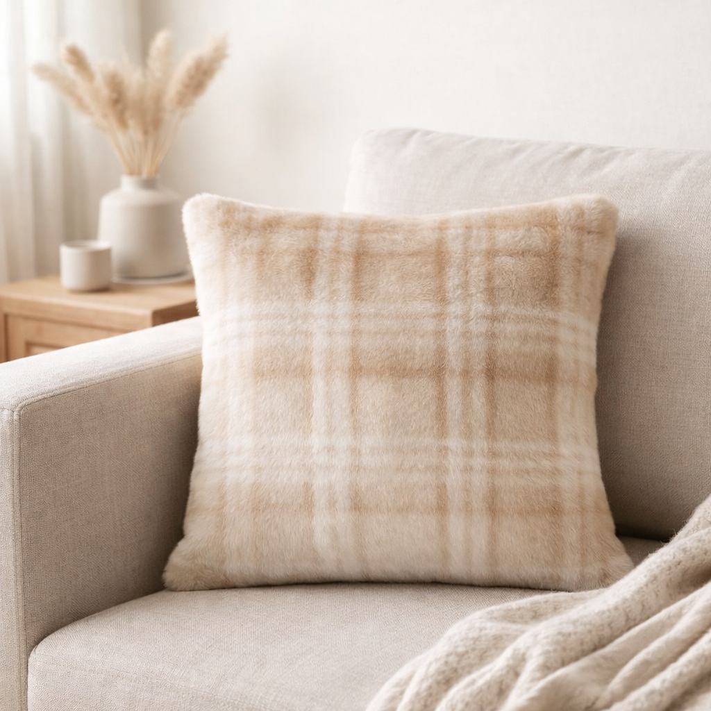 Coussin Luba Sable 45 x 45 en situation