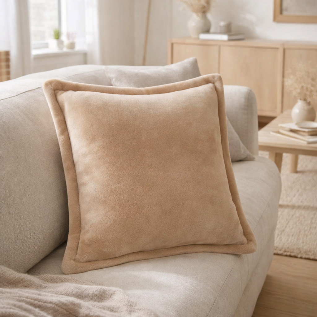 Coussin Tender Grège 50 x 50 en situation