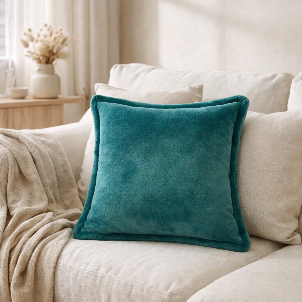 Coussin Tender Paon 50 x 50 en situation