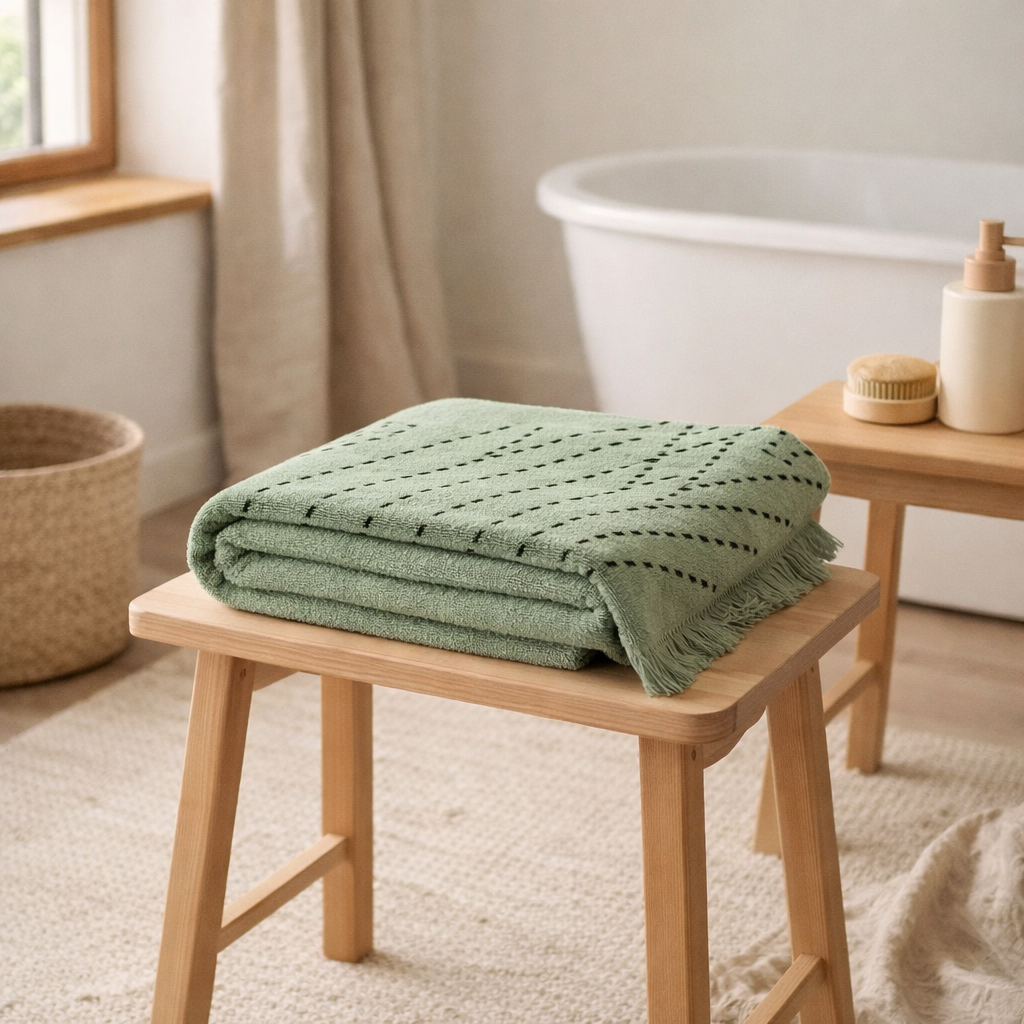 Drap de douche Julia Opaline 70 x 140 en situation