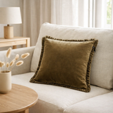 Coussin uni Fara Eucalyptus 40 x 65 en situation