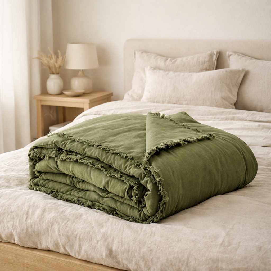 Édredon Fara Eucalyptus 85 x 200 en situation