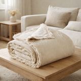 Plaid uni Fara Lin 135 x 200 en situation