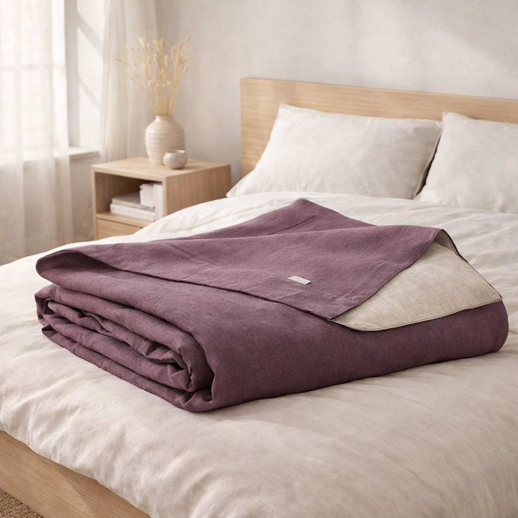 Drap plat stonewashed Zeff Raisin 240 x 300 en situation