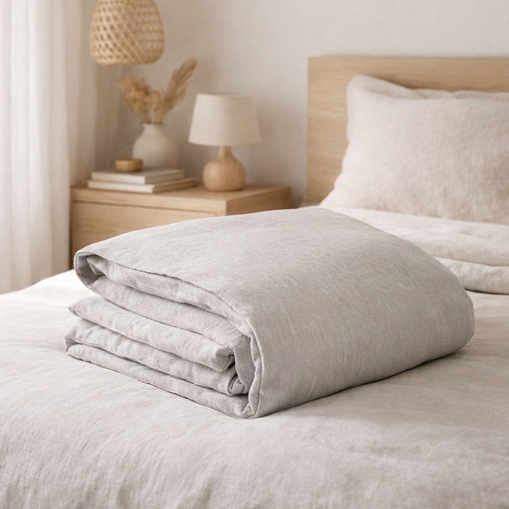 Housse de couette stonewashed Zeff Perle 240 x 220 en situation