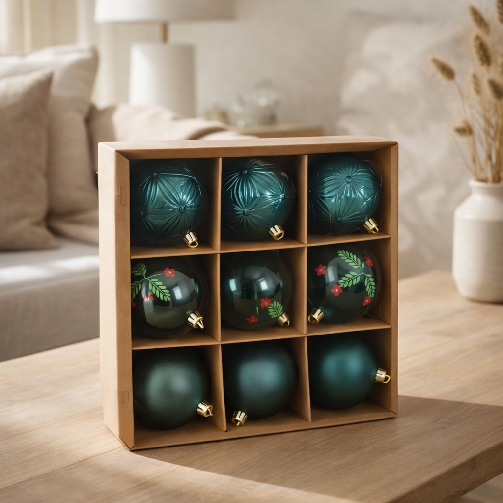 Set boule de Noël Vert en situation