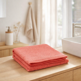 Serviette de toilette Bora Corail 50 x 100 en situation