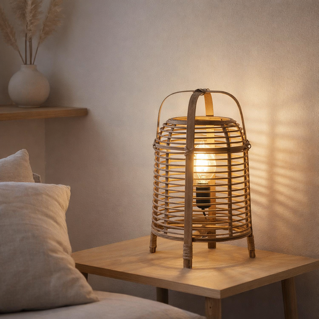 Lampe de table Page Marron clair en situation