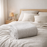 Couvre-lit stonewashed Swami Perle 240 x 260 en situation