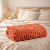 Couvre lit stonewash Swami Rooibos 240 x 260 en situation