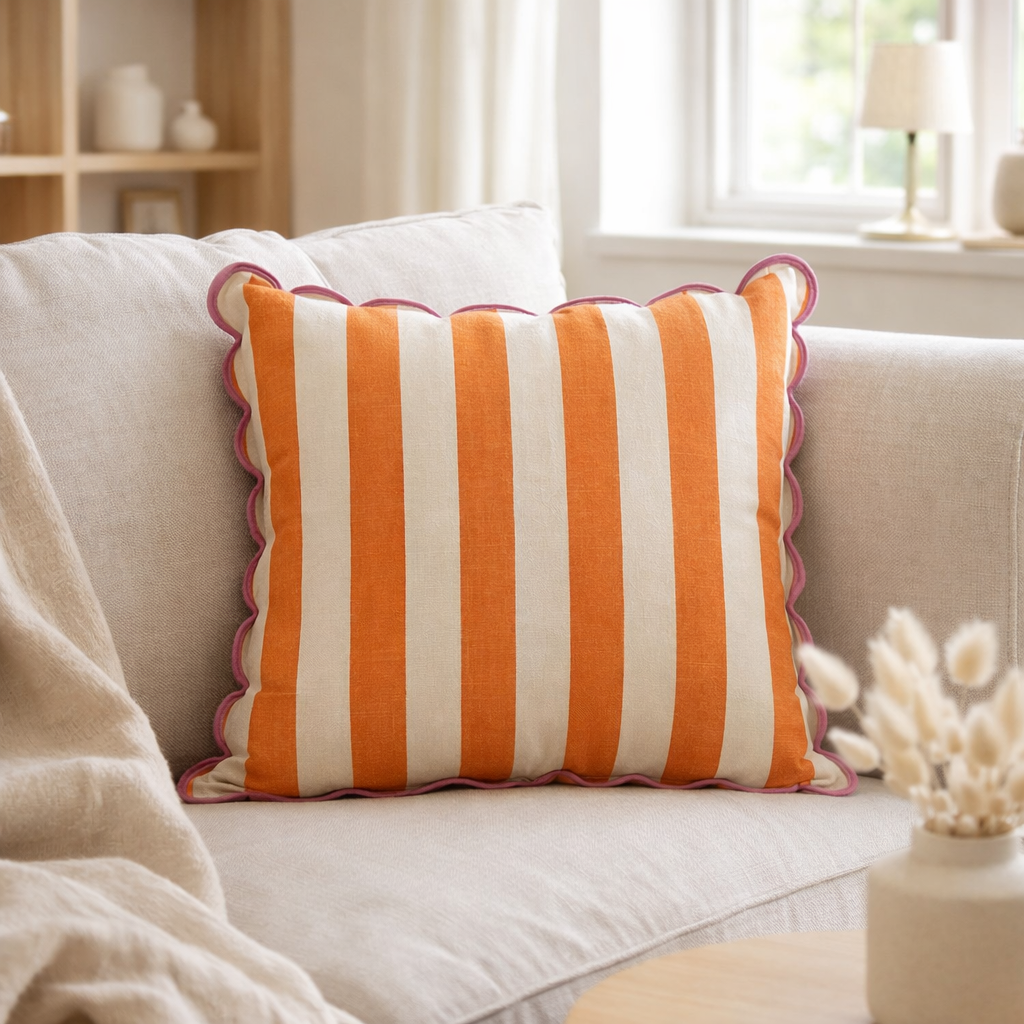 Coussin décoratif Orange en situation