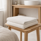 Drap de bain Bora Neige 90 x 150 en situation