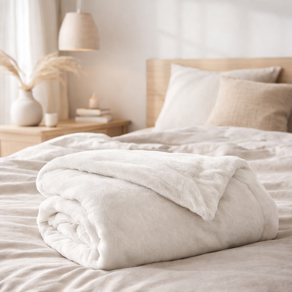 Plaid Tender Neige 150 X 200 en situation