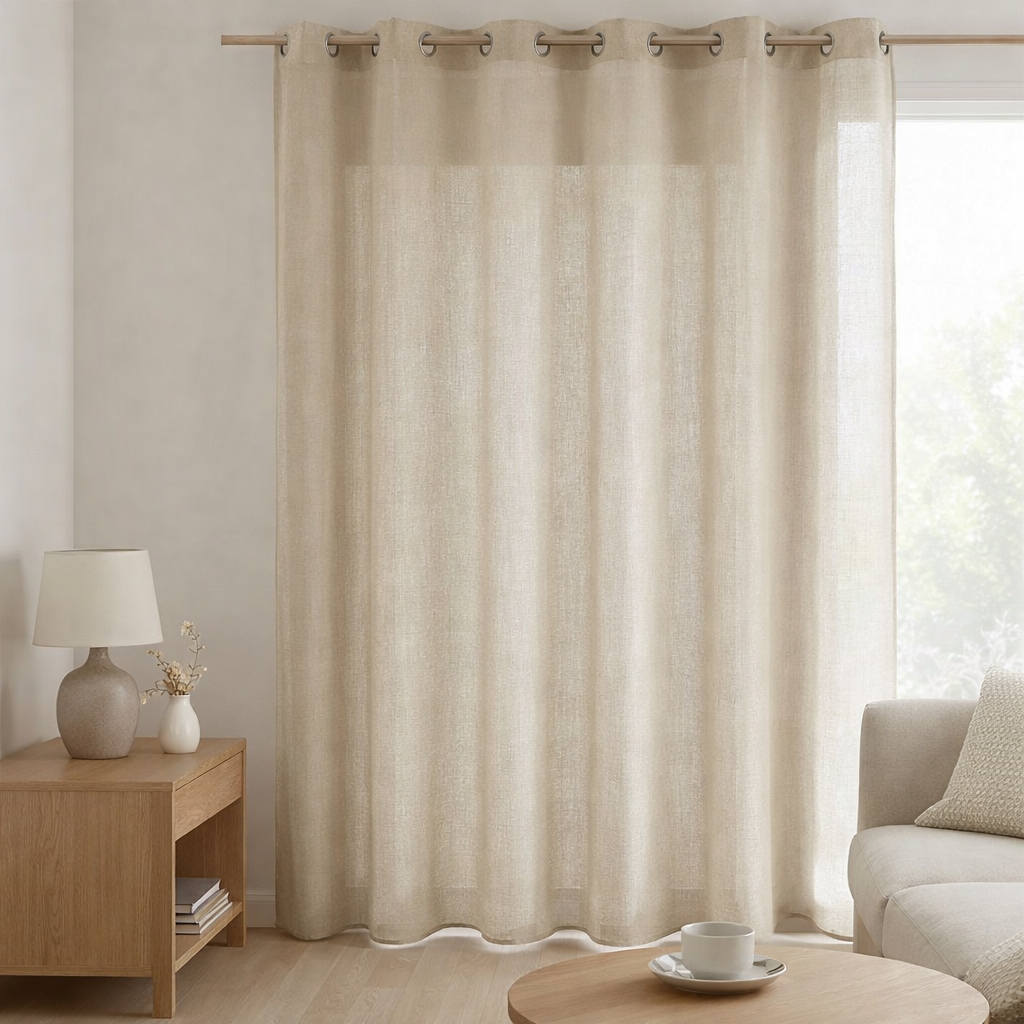 Rideau voile Zeff Naturel 140 x 280 en situation