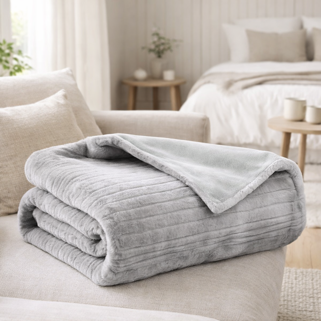 Plaid Artus Perle 140 x 180 en situation