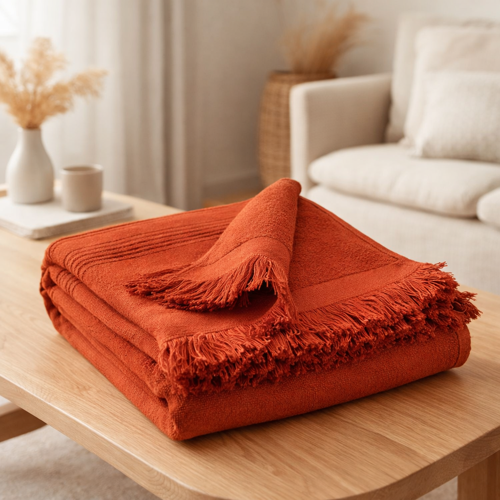 Drap hammam Cancun Marmelade 90 x 180 en situation