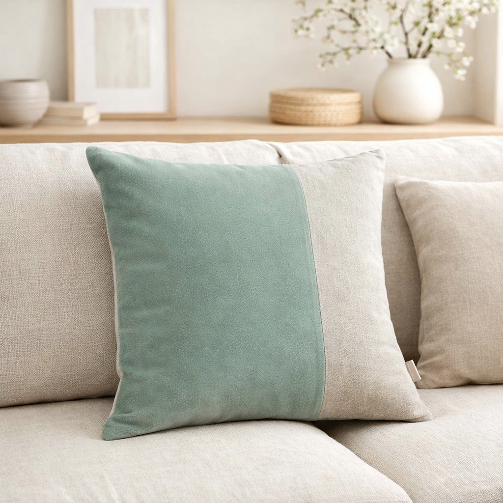 Coussin uni Elise Opaline 45 x 45 en situation