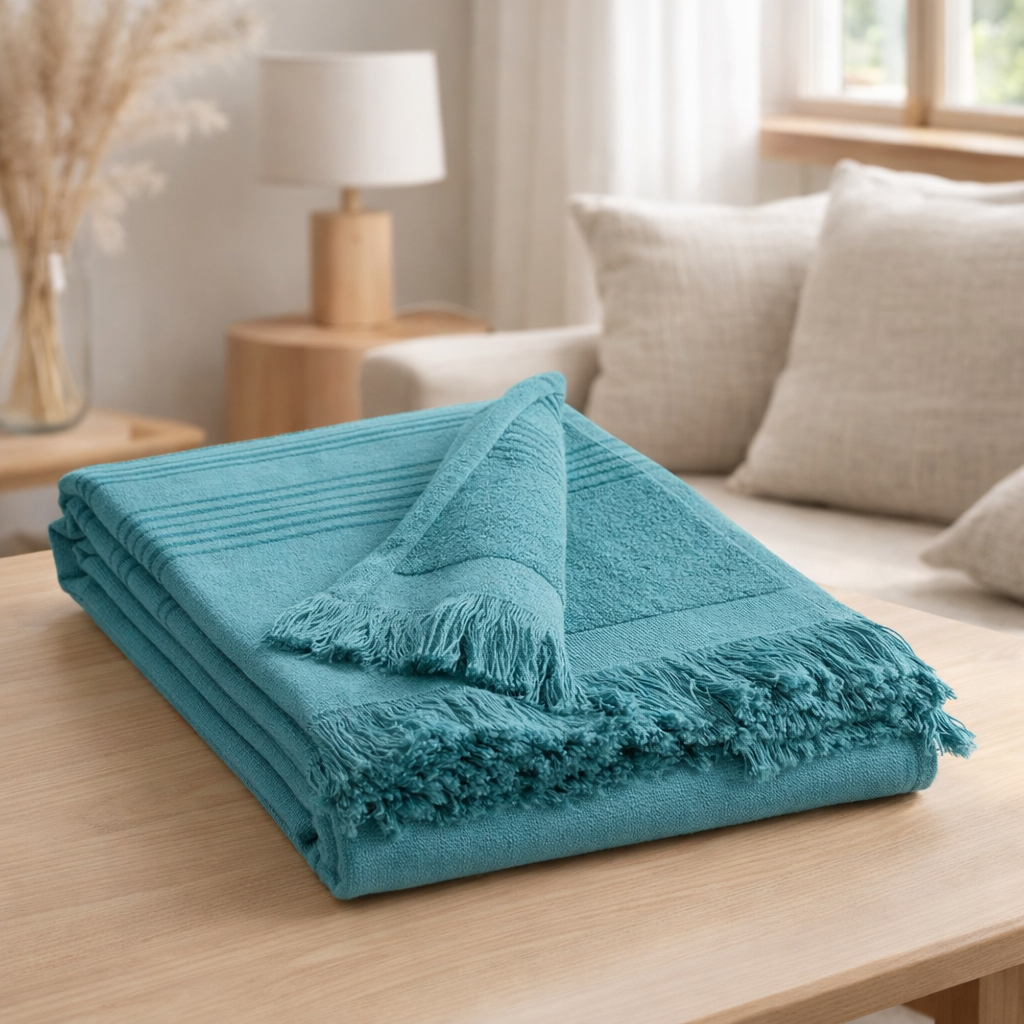 Drap hammam Cancun Lichen 90 x 180 en situation