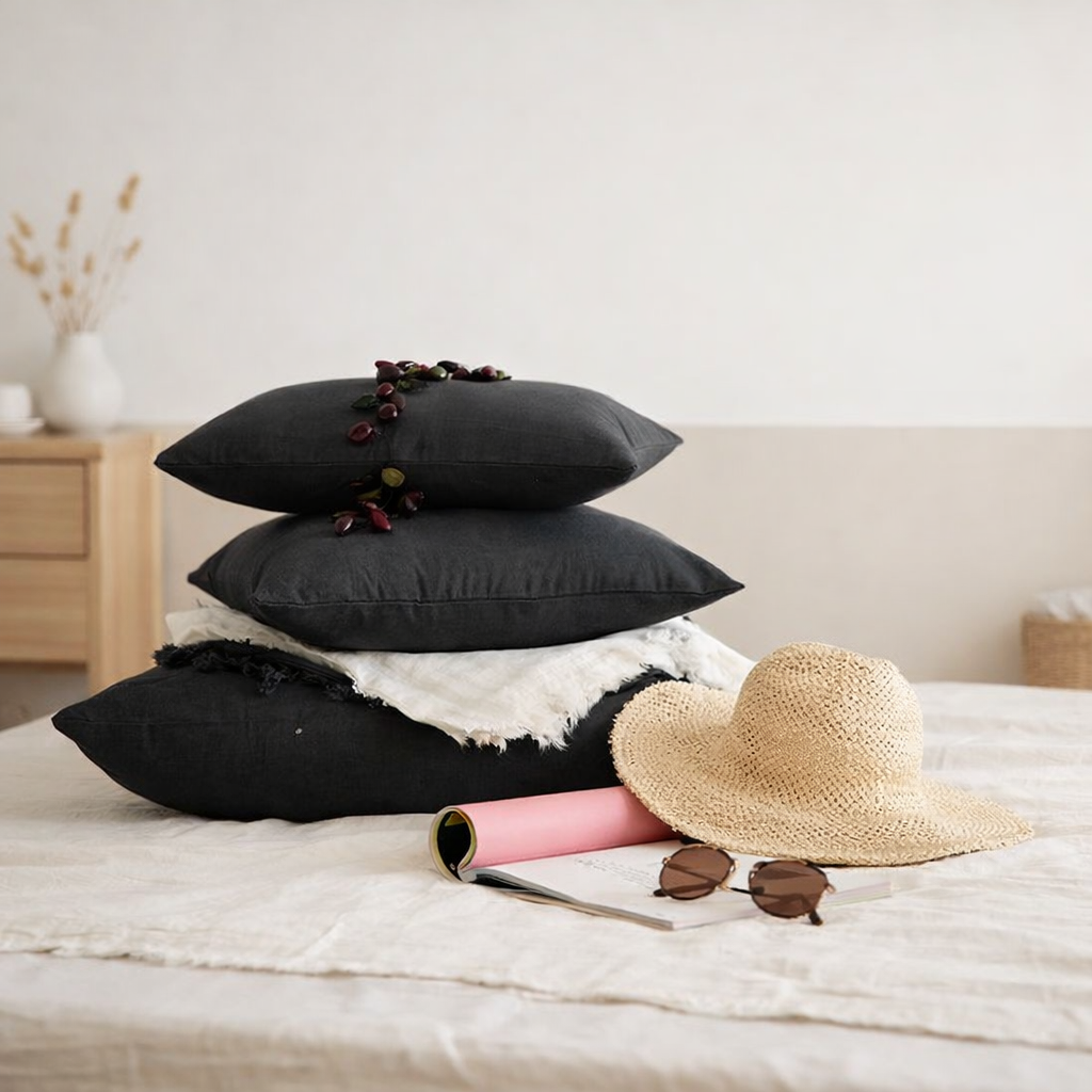 Coussin uni Zeff Tonnerre 45 x 45 en situation