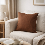 Coussin uni Zeff Caramel 45 x 45 en situation