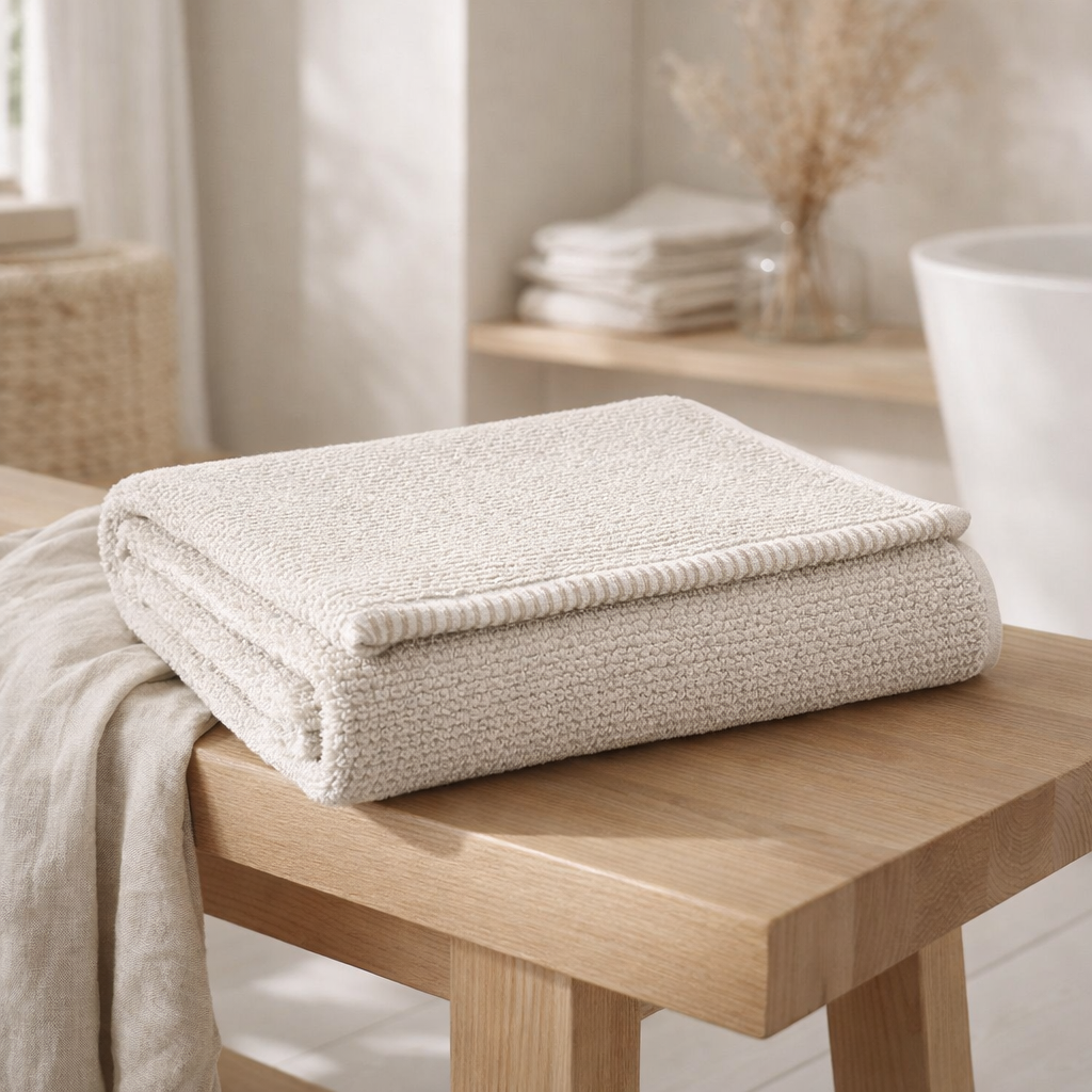Drap de bain Bora Lin 90 x 150 en situation