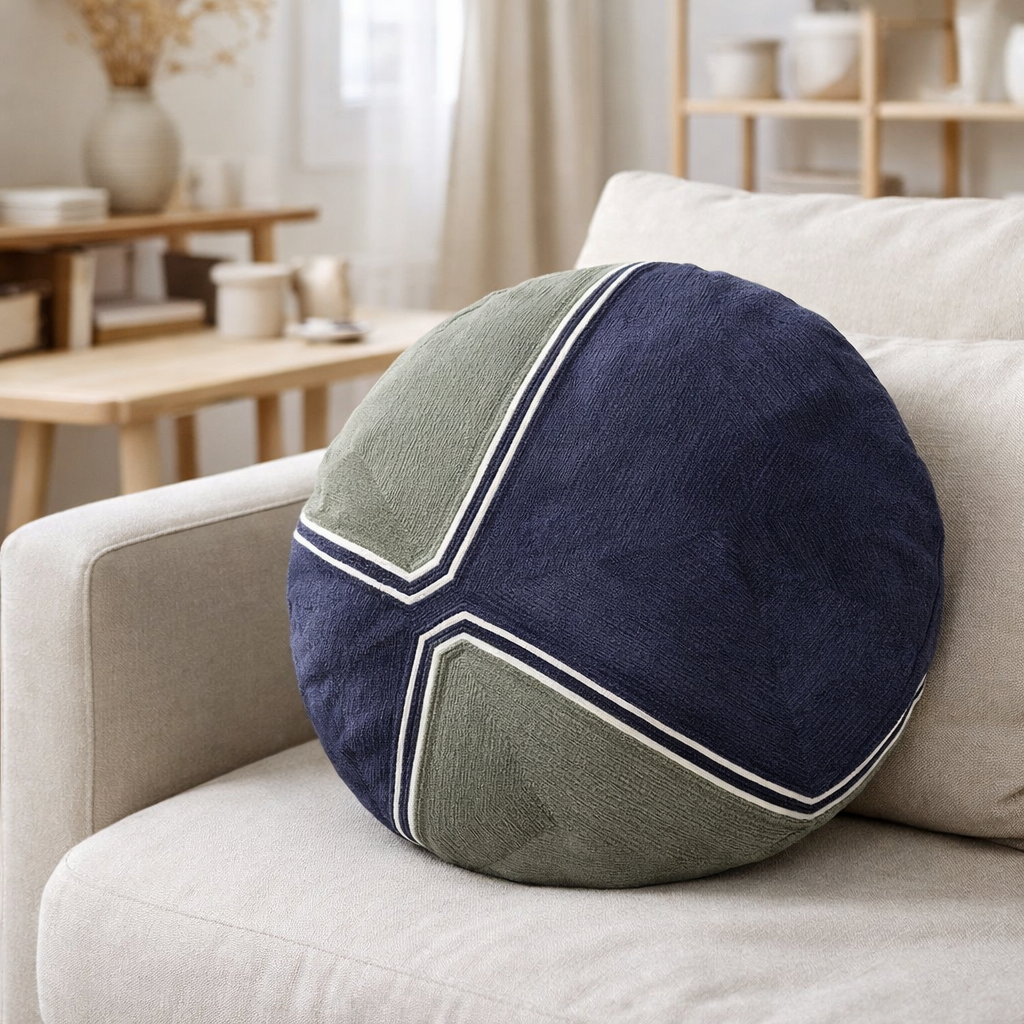Coussin Mila Thym Diamètre 50 en situation