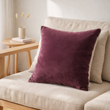 Coussin uni Elise Lilas 45 x 45 en situation