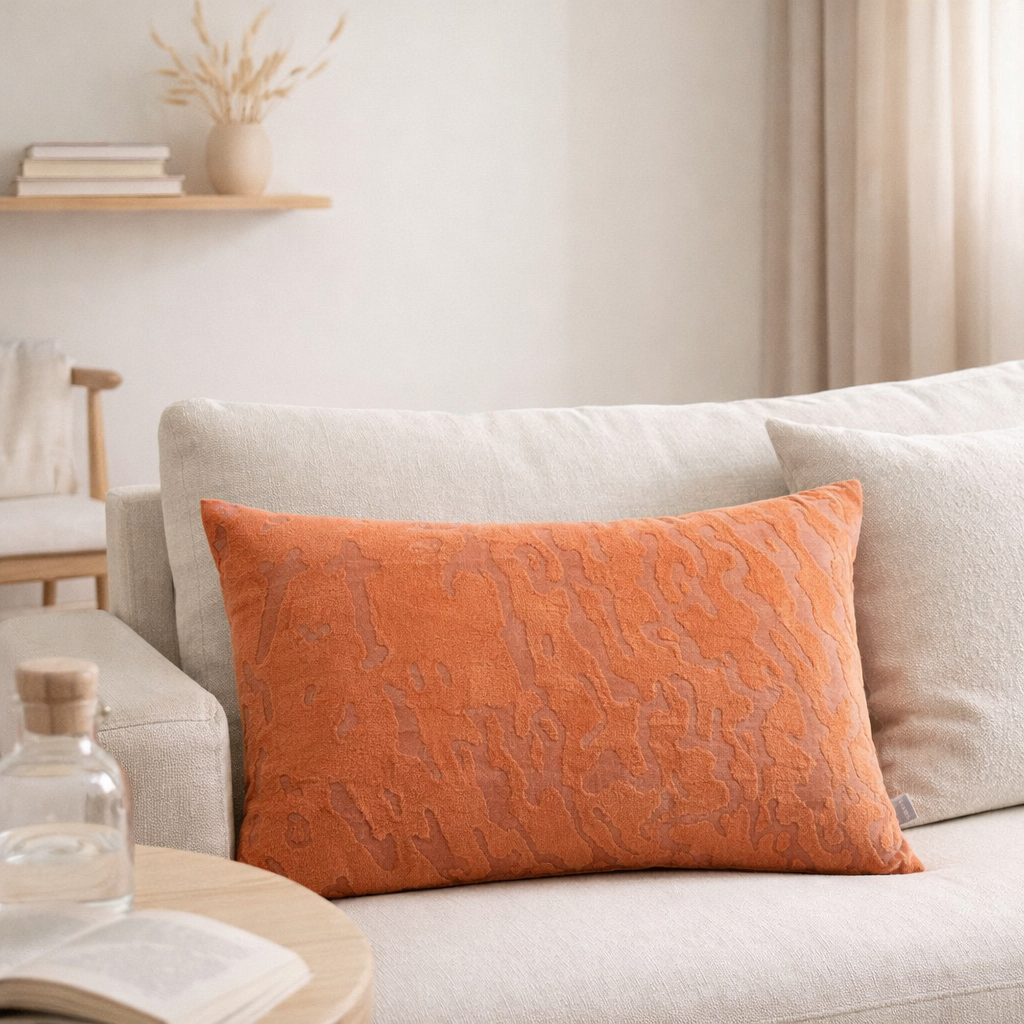 Coussin Inès Paprika 40 x 65 en situation