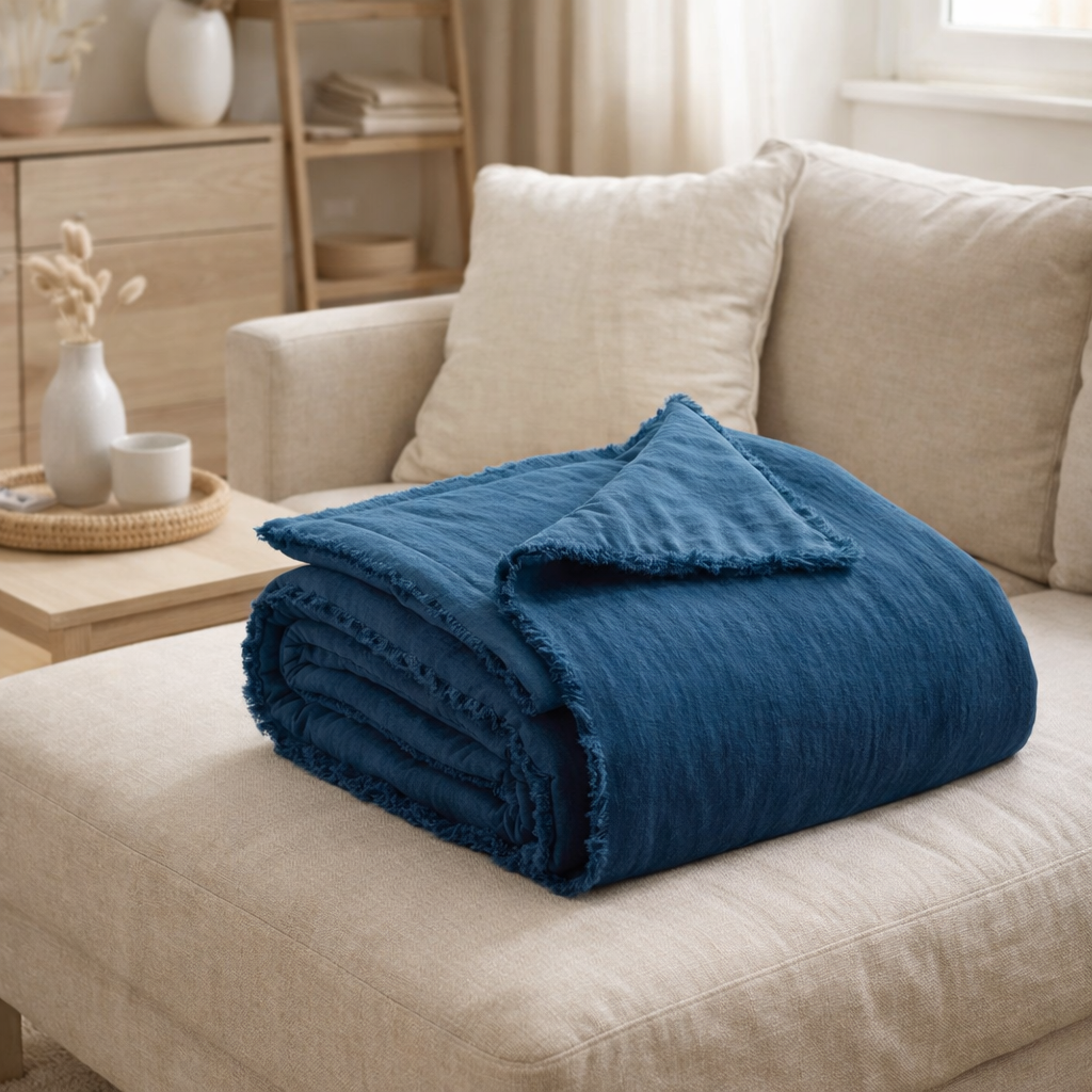 Plaid uni Fara Touareg 135 x 200 en situation