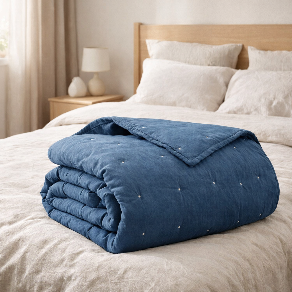 Jeté de lit stonewashed Zeff Touareg 180 x 260 en situation