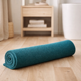 Tapis de bain uni Etia Paon 54 x 64 en situation
