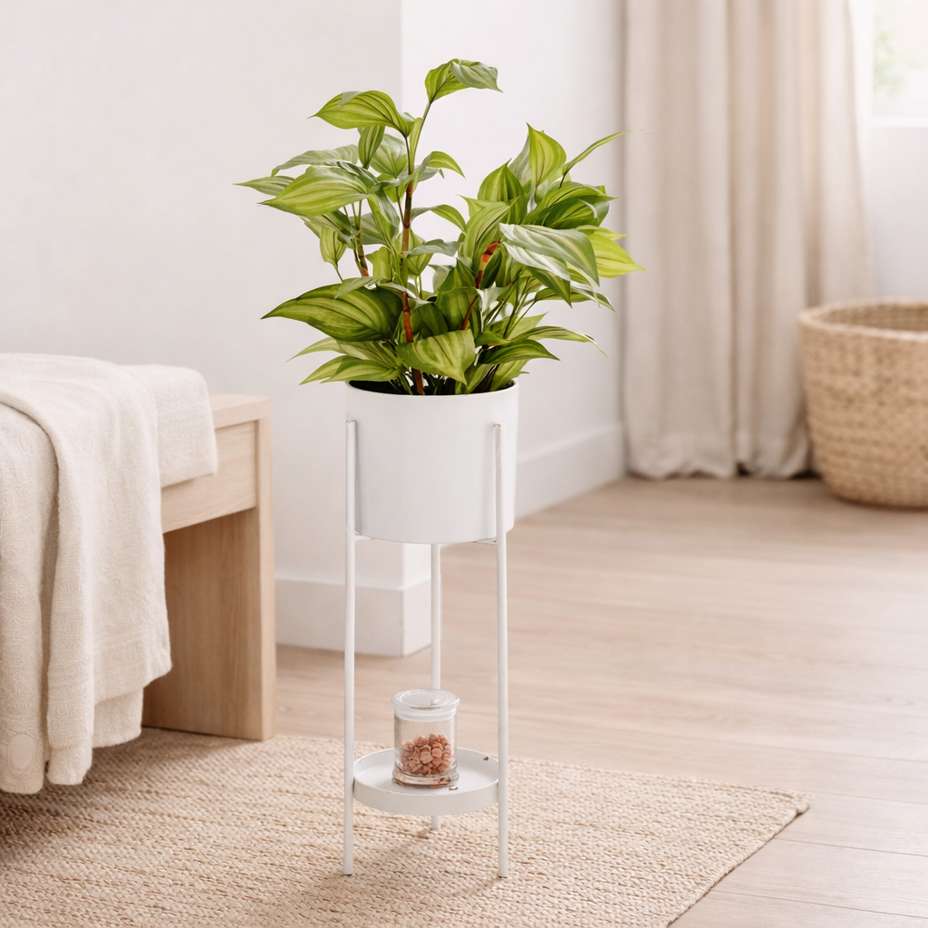 Pot de fleurs à l'intérieur de Colyn Blanc en situation
