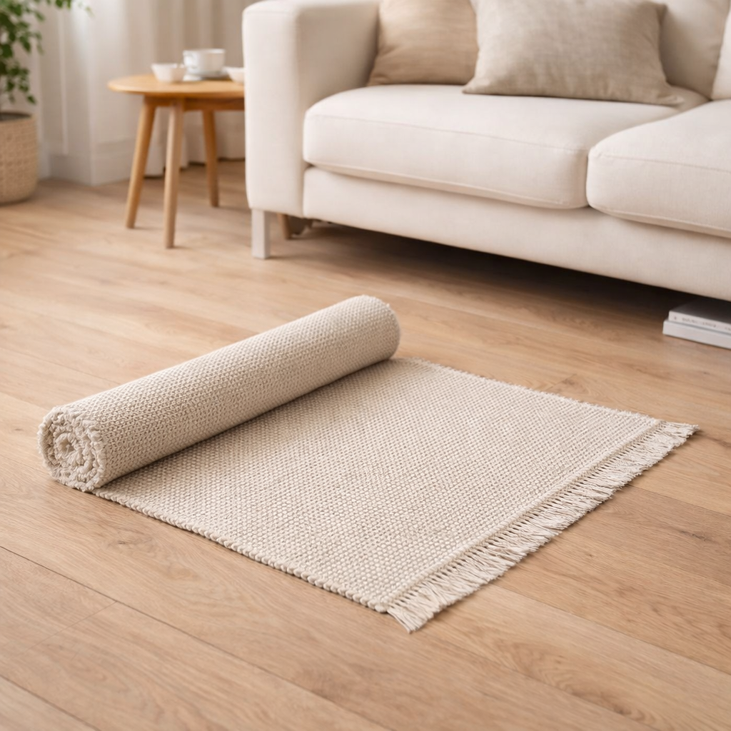 Tapis de bain uni Elly Lin 54 x 64 en situation