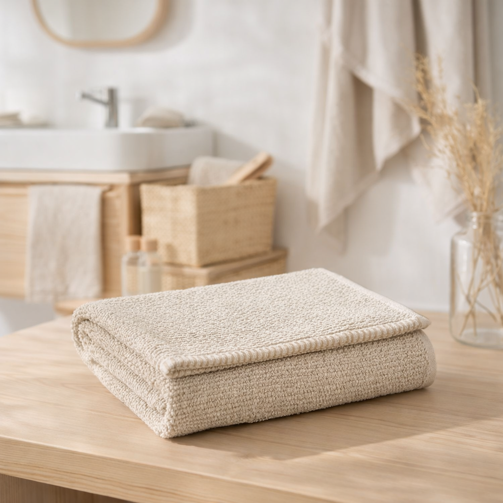 Serviette de toilette Bora Lin 50 x 100 en situation