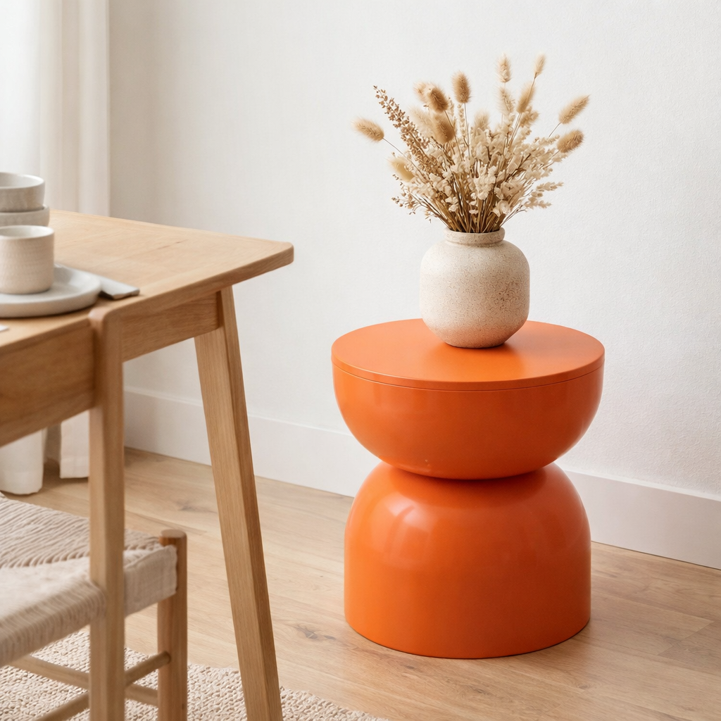 Table d'appoint Luna Orange en situation