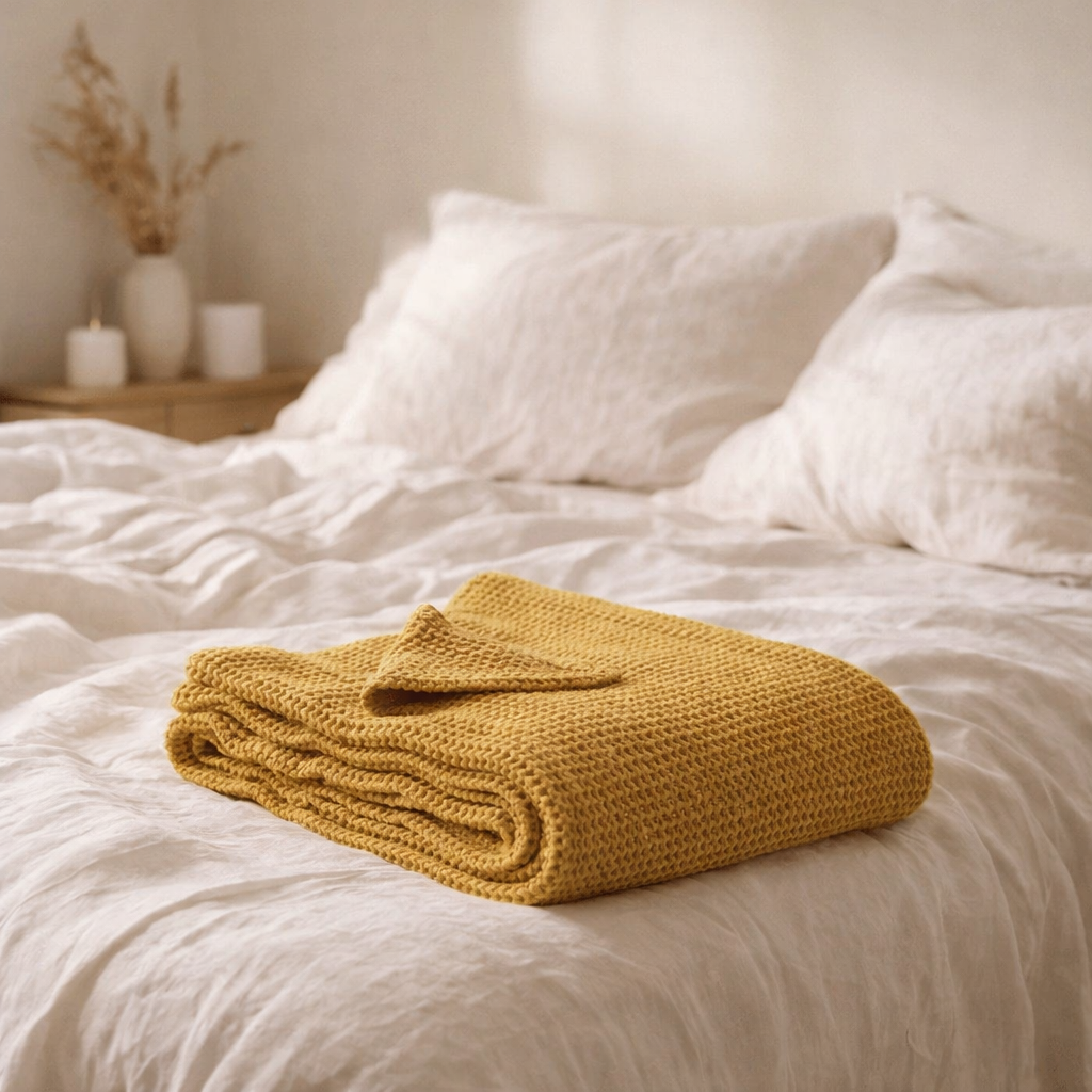Jete de Lit Stonewashed Maia Badiane en situation